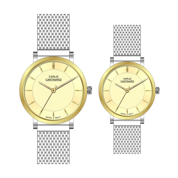 Carlo Cantinaro CC3001SM005 Partnerset Ladies Watch Mens Watch - Carlo Cantinaro CC3001SM005 Partnerset Ladies Watch Mens Watch